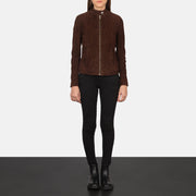 Kelsee Veste Motard en Cuir pour Femme – Vue produit alternative 3