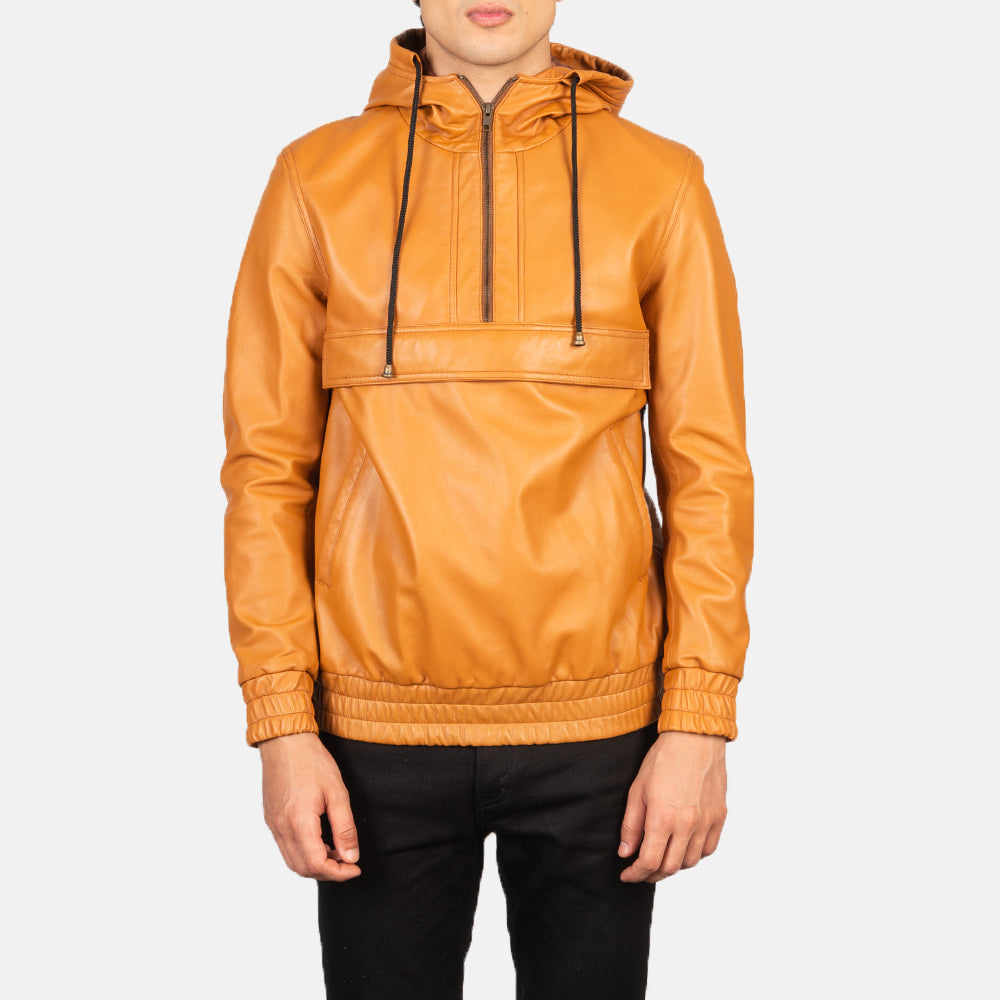 Kenton Hooded Veste en Cuir pour Homme – Vue produit alternative 1