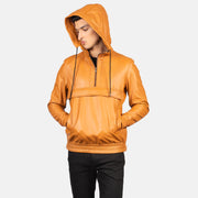 Kenton Hooded Veste en Cuir pour Homme – Vue produit alternative 4
