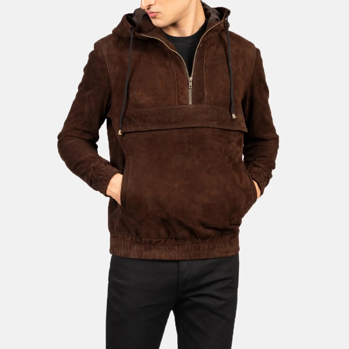Kenton Hooded Veste en Cuir pour Homme – Vue produit alternative 1