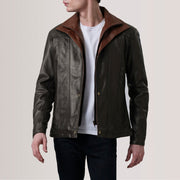 Tailored Rib Cuffs &amp; Hem Craftsmanship Construction Detail on Klen Brown Classic Jacket For Men