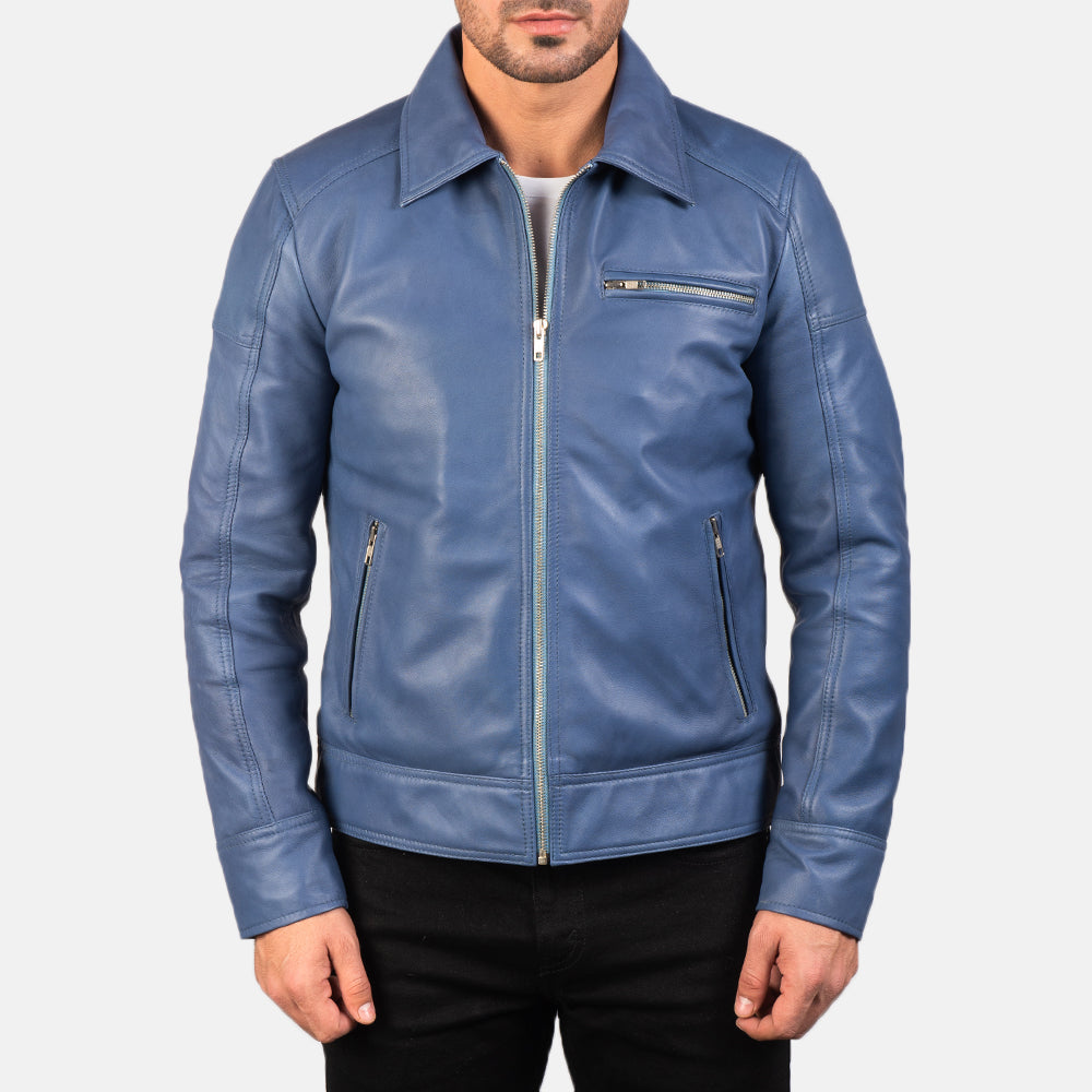 
Lavendard Brown Leather Biker Jacket - Vue de profil mettant en valeur la coupe de manche ergonomique