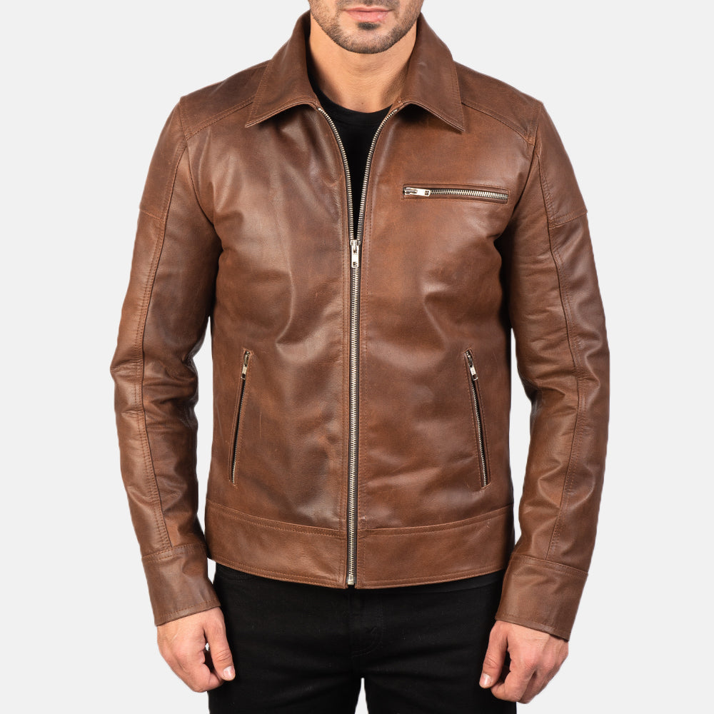 
Lavendard Veste Motard en Cuir pour Homme – alternate product view 3