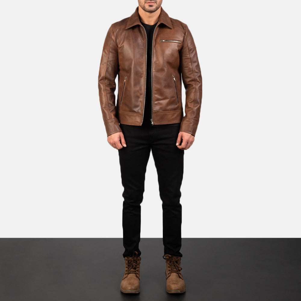
Lavendard Veste Motard en Cuir pour Homme – alternate product view 4