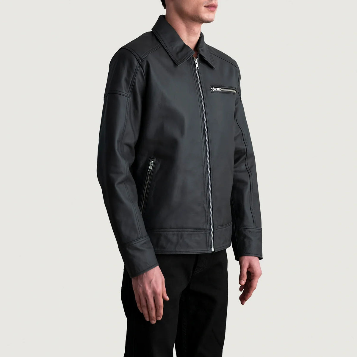 
Lavendard Veste Motard en Cuir pour Homme – alternate product view 2