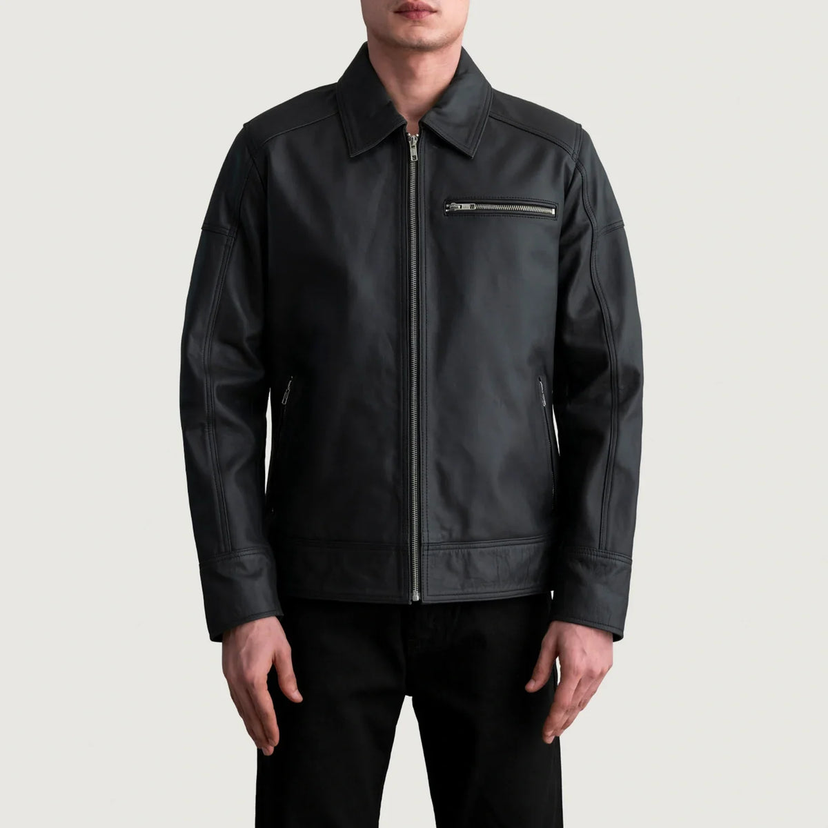 
Lavendard Veste Motard en Cuir pour Homme – alternate product view 3