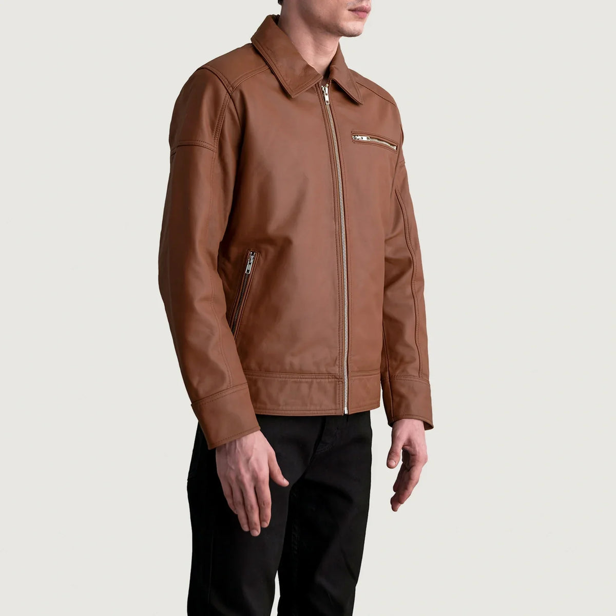
Lavendard Veste Motard en Cuir pour Homme – alternate product view 2