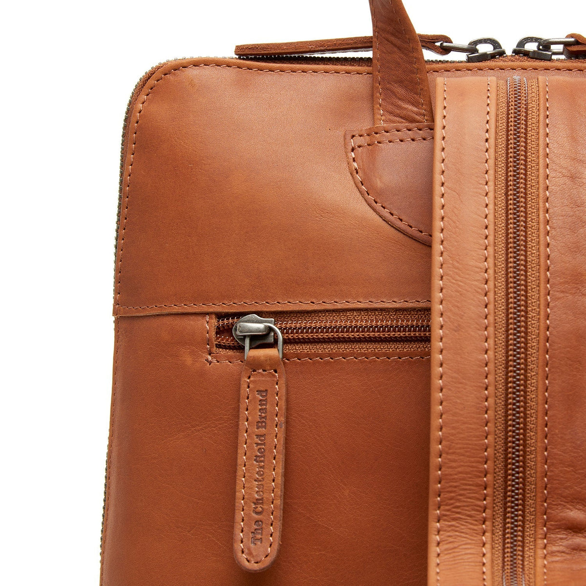 Cognac Leather Backpack Amanda, detail view 5