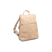 Bern Full-Grain Leather Backpack pour Femme in Classic 100% Full-Grain Leather - Full Exterior Front Profile View | Acheter en ligne
