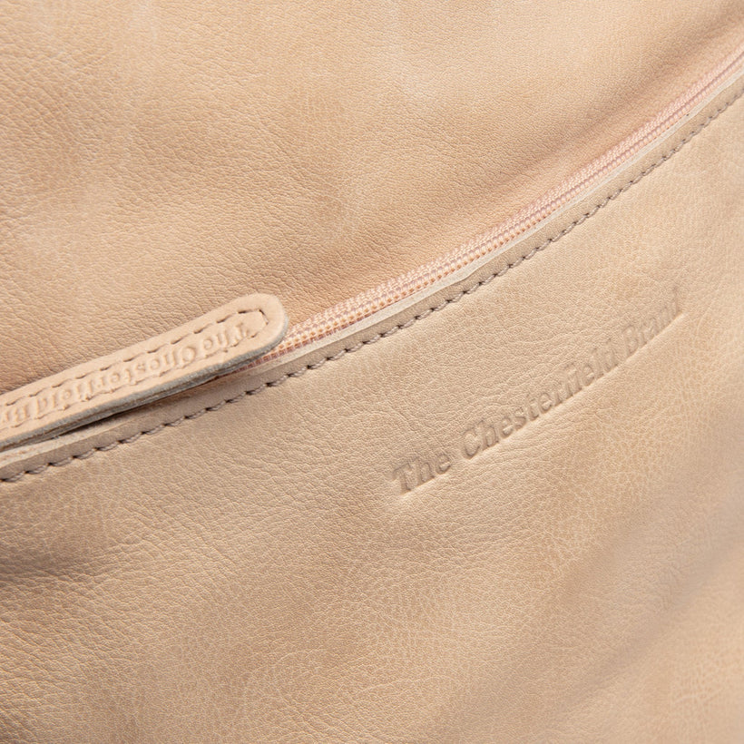 Classic 100% Full-Grain leather Backpack - Rear Perspective Showing Reinforced Leather Straps & Stitching