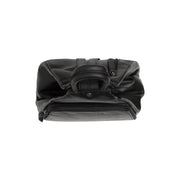 Howard Full-Grain Leather Backpack pour Femme - Structured Side Profile Showing Gusset Depth &amp; Expansion Capacity