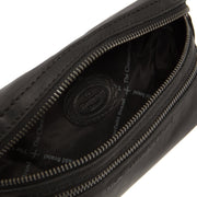 Toronto Cuir pleine fleur Belt Bag - Structured Side Profile Showing Gusset Depth &amp; Expansion Capacity