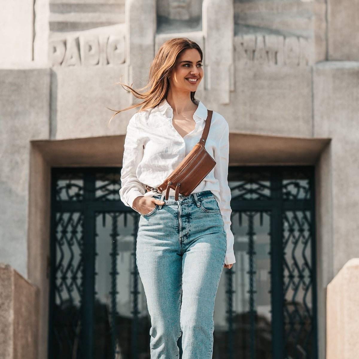 Toronto Cuir pleine fleur Belt Bag – Vue produit alternative 3
