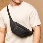 Classic 100% Full-Grain leather Bag - Rear Perspective Showing Reinforced Leather Straps &amp; Stitching