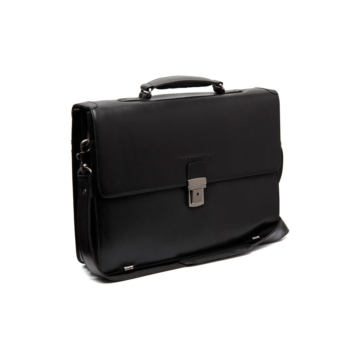 Salvatore Full-Grain Leather Briefcase pour Homme in Classic 100% Full-Grain Leather - Full Exterior Front Profile View | Acheter en ligne
