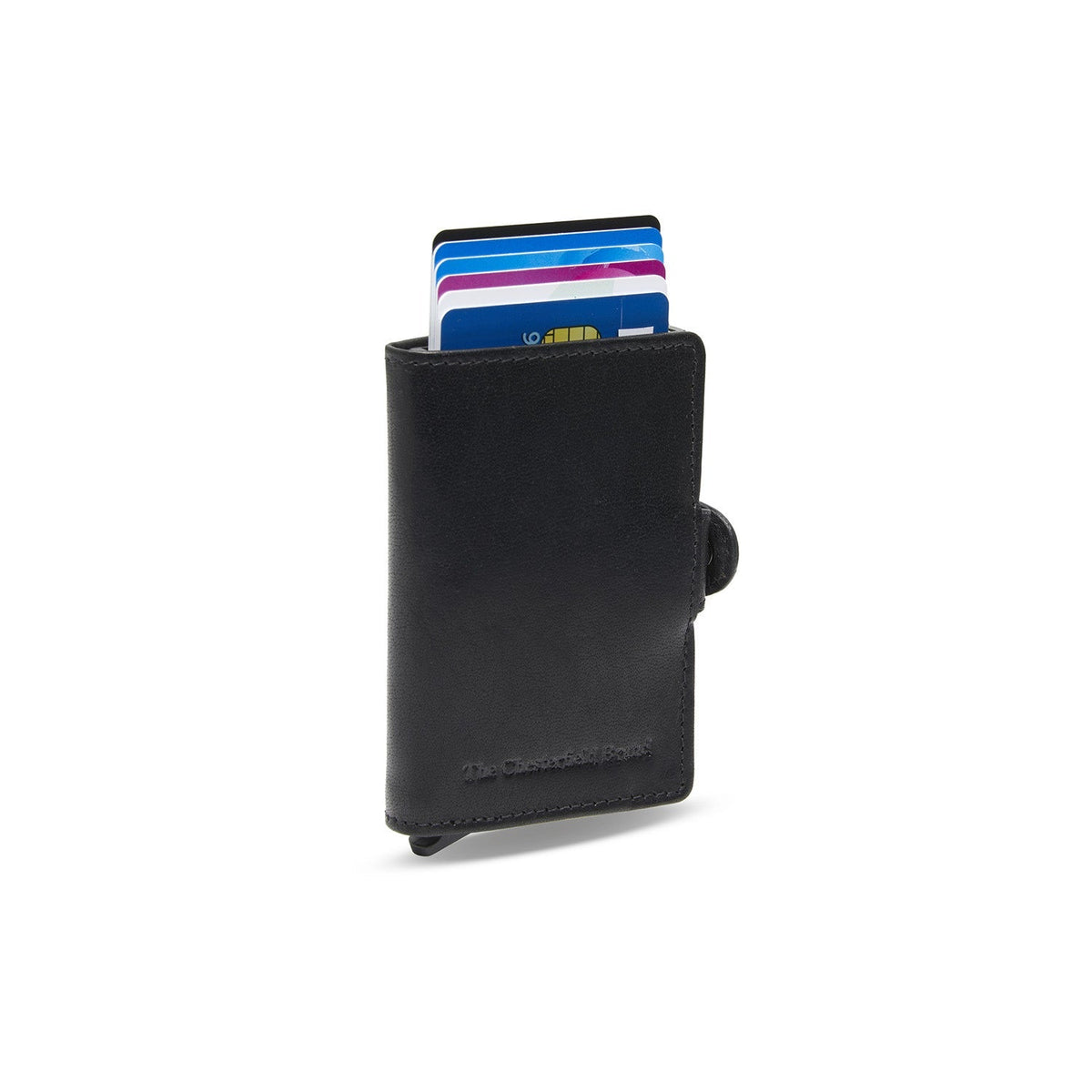 Baldwin Full-Grain Leather Card Holder pour Femme in Classic 100% Full-Grain Leather - Full Exterior Front Profile View | Acheter en ligne