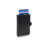 Baldwin Full-Grain Leather Card Holder pour Femme in Classic 100% Full-Grain Leather - Full Exterior Front Profile View | Acheter en ligne