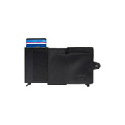 Baldwin Full-Grain Leather Card Holder pour Femme - Structured Side Profile Showing Gusset Depth &amp; Expansion Capacity