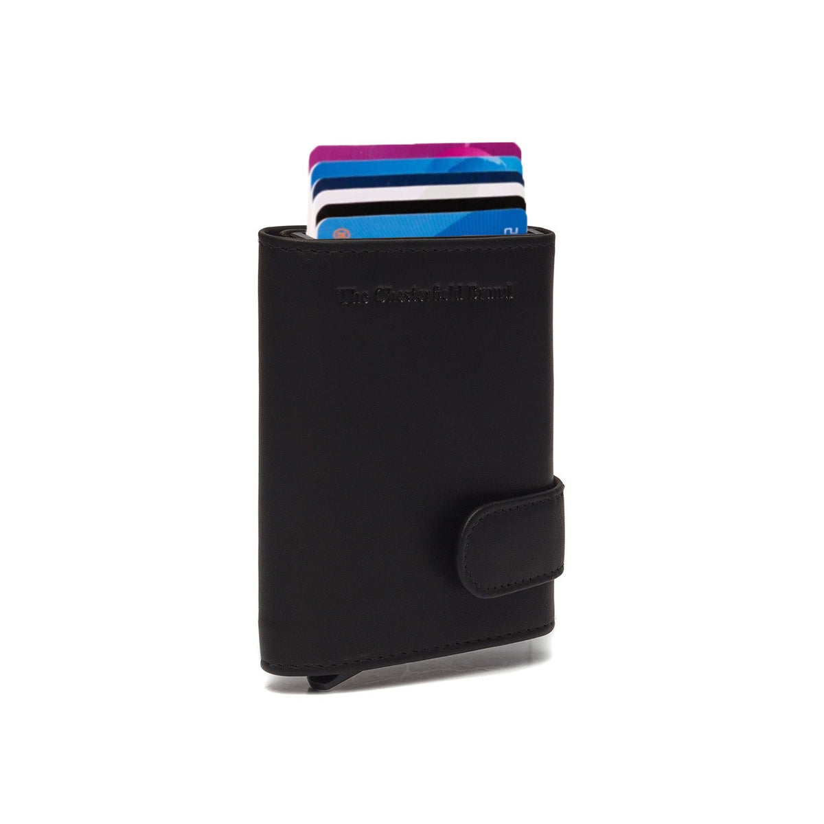 Frankfurt Full-Grain Leather Card Holder pour Femme in Classic 100% Full-Grain Leather - Full Exterior Front Profile View | Acheter en ligne
