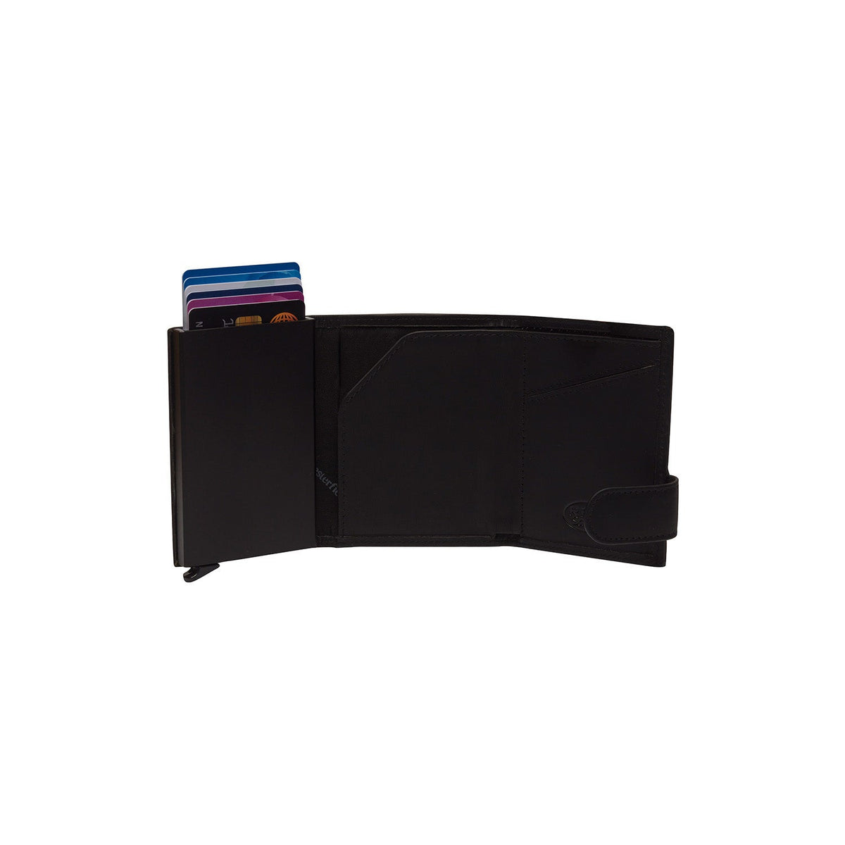 Frankfurt Full-Grain Leather Card Holder pour Femme - Structured Side Profile Showing Gusset Depth &amp; Expansion Capacity