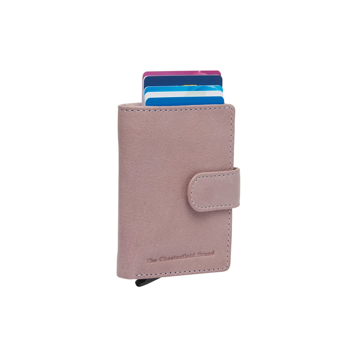 Kaunas Full-Grain Leather Card Holder pour Femme in Classic 100% Full-Grain Leather - Full Exterior Front Profile View | Acheter en ligne