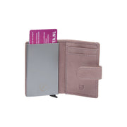 Kaunas Full-Grain Leather Card Holder pour Femme - Structured Side Profile Showing Gusset Depth &amp; Expansion Capacity