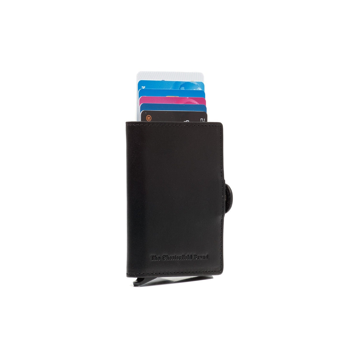 Lagos Full-Grain Leather Card Holder pour Femme in Classic 100% Full-Grain Leather - Full Exterior Front Profile View | Acheter en ligne