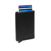 Lancaster Full-Grain Leather Card Holder in Classic 100% Full-Grain Leather - Full Exterior Front Profile View | Acheter en ligne