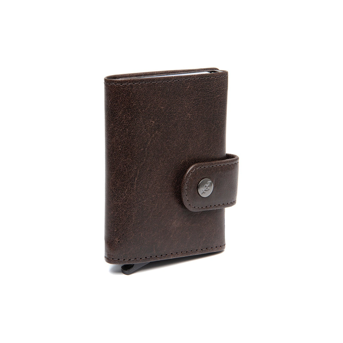 Brown Leather Card Holder Larino, detail view 5