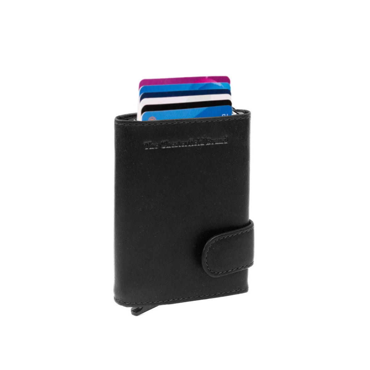 Leicester Full-Grain Leather Card Holder pour Femme in Classic 100% Full-Grain Leather - Full Exterior Front Profile View | Acheter en ligne