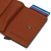 Cognac Leather Card Holder Leipzig, detail view 5