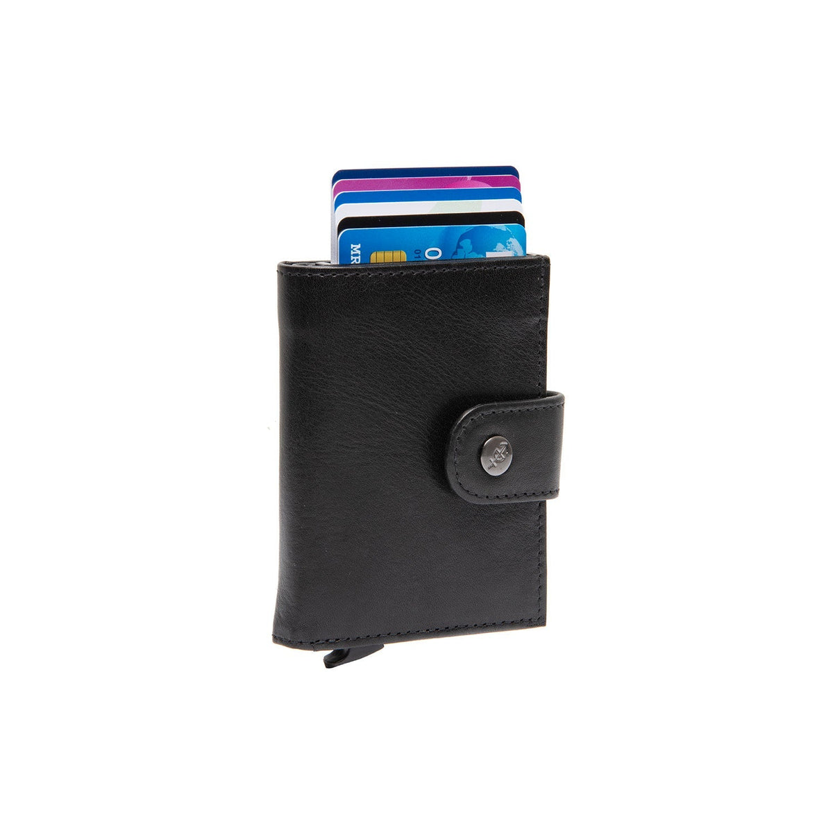 Lesina Full-Grain Leather Card Holder pour Femme in Classic 100% Full-Grain Leather - Full Exterior Front Profile View | Acheter en ligne