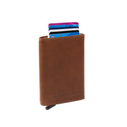 Cognac Leather Card Holder Palma, front view