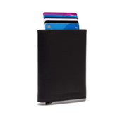 Paris Full-Grain Leather Card Holder pour Femme in Classic 100% Full-Grain Leather - Full Exterior Front Profile View | Acheter en ligne