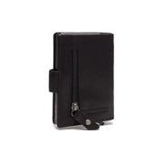 Solid Antique Brass Hardware &amp; Heavy-Duty Dual Zipper Detail on Prague Full-Grain Leather Card Holder pour Femme