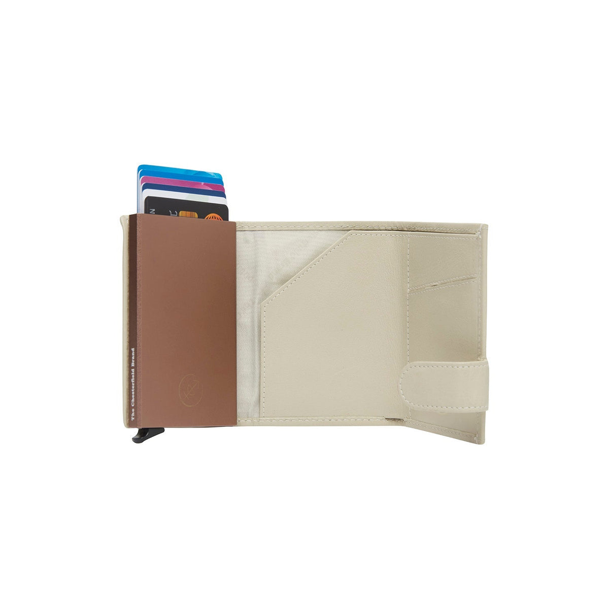 Sabana Full-Grain Leather Card Holder pour Femme - Structured Side Profile Showing Gusset Depth &amp; Expansion Capacity