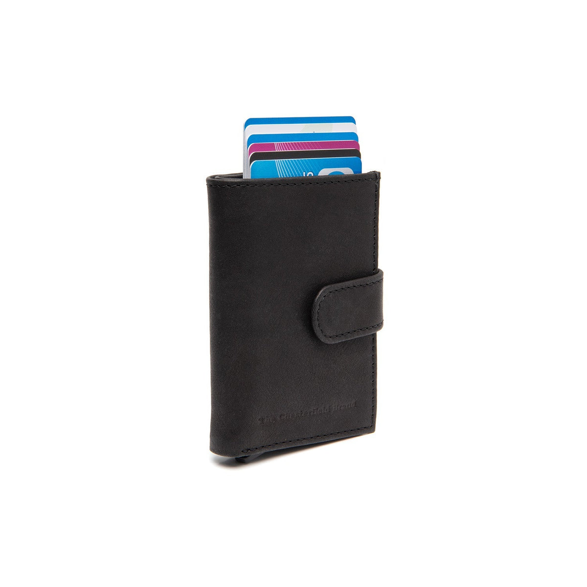 Torola Full-Grain Leather Card Holder pour Femme in Classic 100% Full-Grain Leather - Full Exterior Front Profile View | Acheter en ligne