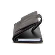 Torola Full-Grain Leather Card Holder pour Femme - Structured Side Profile Showing Gusset Depth &amp; Expansion Capacity