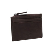 Brown Leather Card Wallet pour Femme, detail view 4