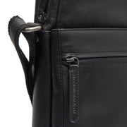 Anzora Full-Grain Leather Crossbody Bag pour Homme - Structured Side Profile Showing Gusset Depth &amp; Expansion Capacity