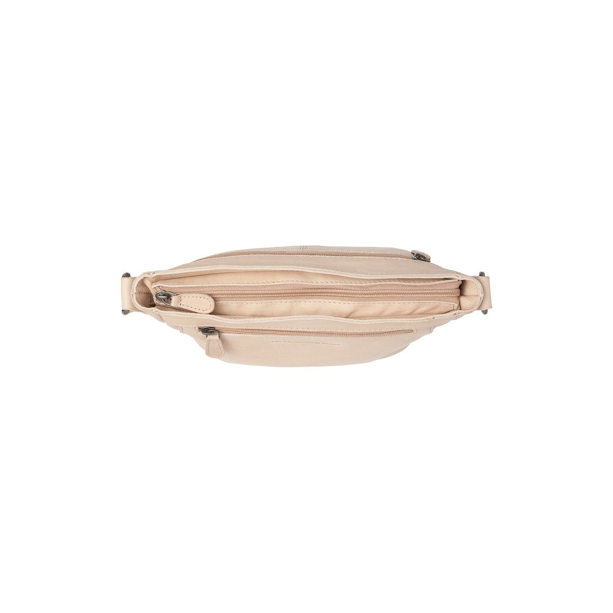 Solid Antique Brass Hardware &amp; Heavy-Duty Dual Zipper Detail on Aston Full-Grain Leather Crossbody Bag pour Femme
