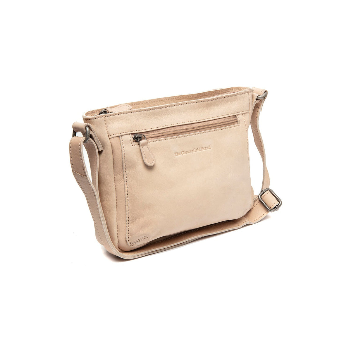 Aston Full-Grain Leather Crossbody Bag pour Femme in Classic 100% Full-Grain Leather - Full Exterior Front Profile View | Acheter en ligne