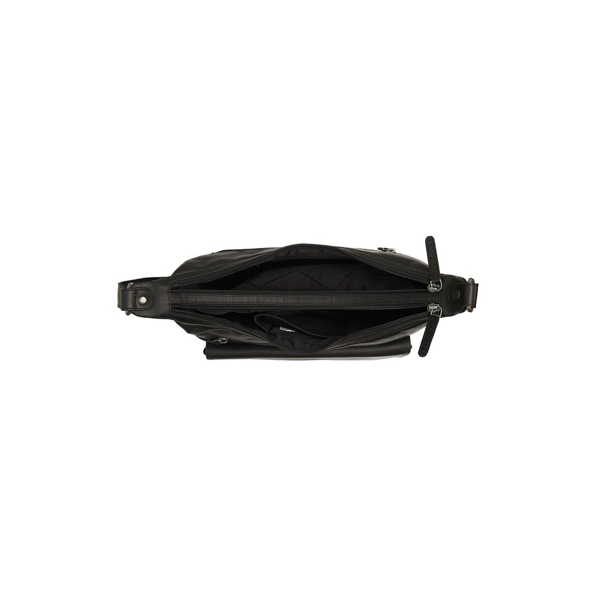Solid Antique Brass Hardware &amp; Heavy-Duty Dual Zipper Detail on Bryson Full-Grain Leather Crossbody Bag pour Femme