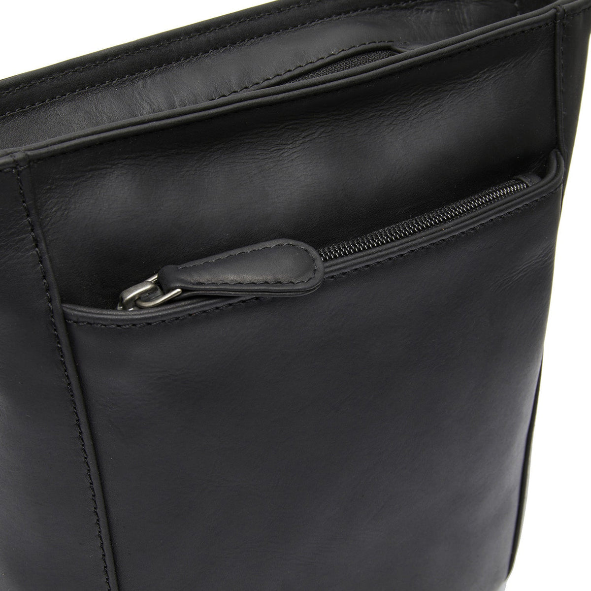 Fintona Full-Grain Leather Crossbody Bag pour Femme - Structured Side Profile Showing Gusset Depth &amp; Expansion Capacity