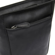 Fintona Full-Grain Leather Crossbody Bag pour Femme - Structured Side Profile Showing Gusset Depth &amp; Expansion Capacity