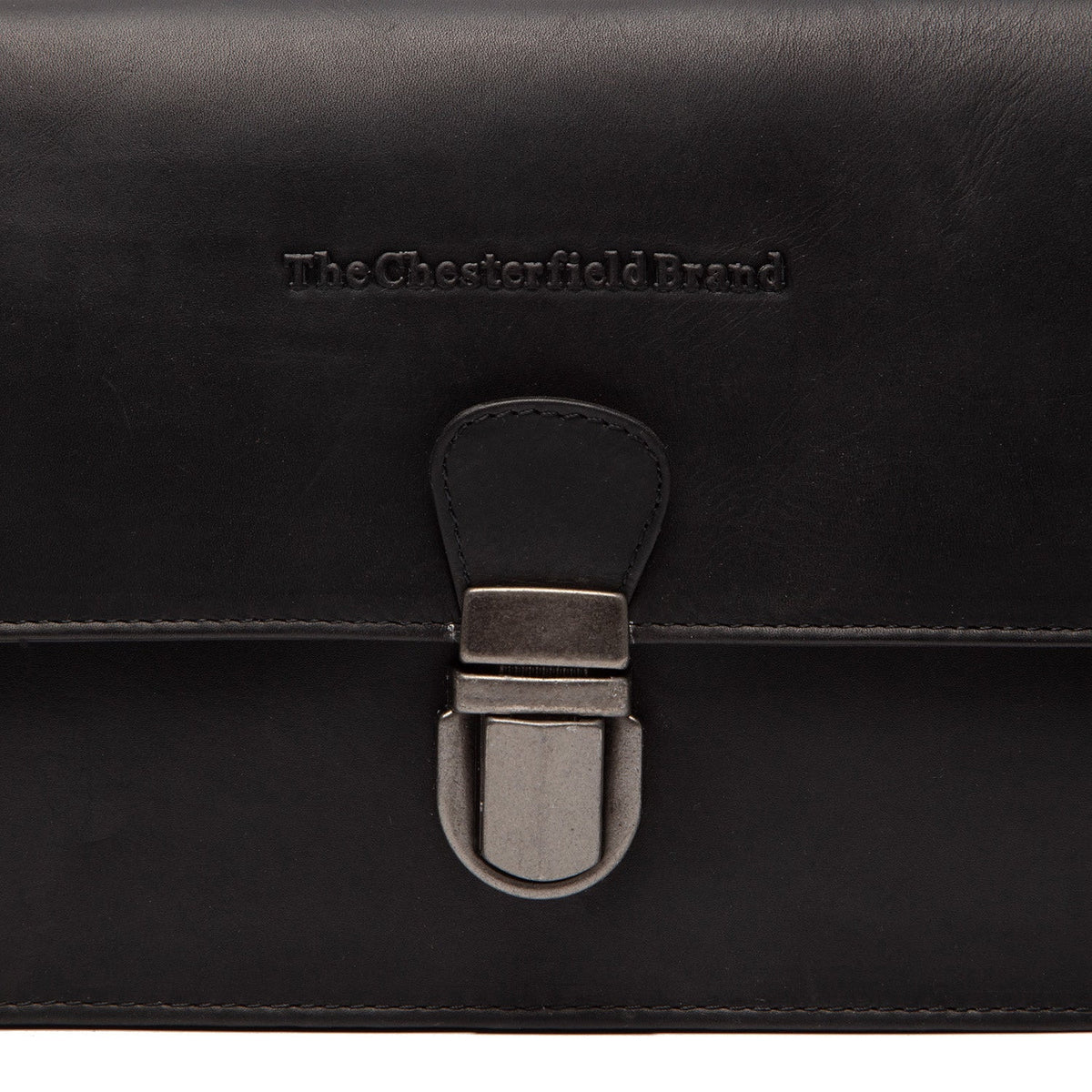 Lucca Full-Grain Leather Crossbody Bag pour Femme - Structured Side Profile Showing Gusset Depth &amp; Expansion Capacity