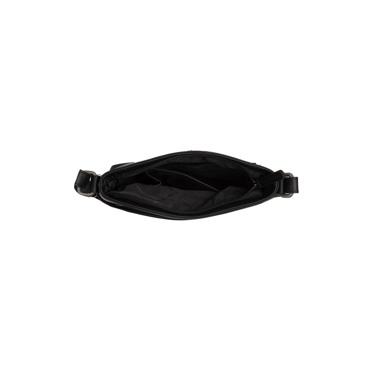 
Solid Antique Brass Hardware & Heavy-Duty Dual Zipper Detail on Navene Sac besace en cuir pleine fleur