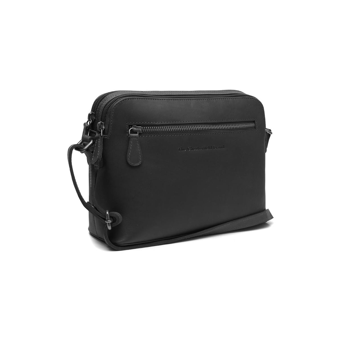 Nebraska Full-Grain Leather Crossbody Bag pour Femme in Classic 100% Full-Grain Leather - Full Exterior Front Profile View | Acheter en ligne