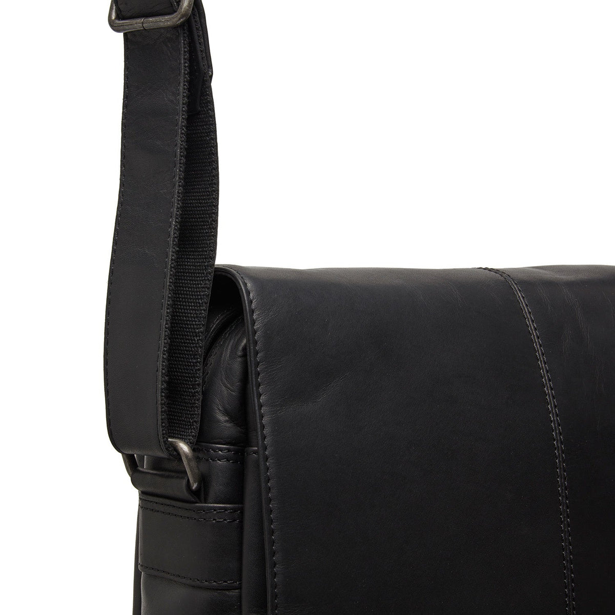 Raphael Full-Grain Leather Crossbody Bag - Structured Side Profile Showing Gusset Depth &amp; Expansion Capacity