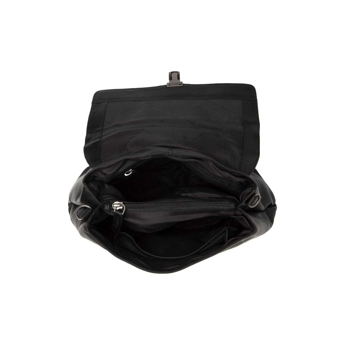 
Vue détaillée of Classic Collar & Heavy-Duty Zipper Hardware on Angera Sac à main en cuir pleine fleur